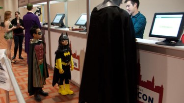 Comicon Funny Batman and Robin Kids With Father Batman
