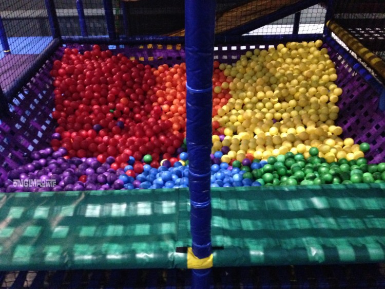 After about 45 minutes the Ball Pit was almost completely organized by color