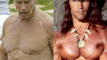Here's a Pic of Arnold Schwarzenegger Before & After Trying Yo