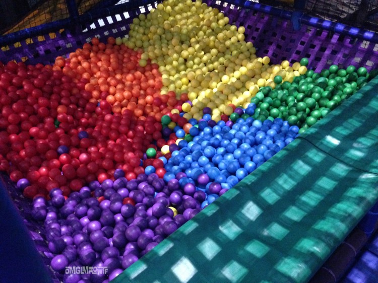 Here's a side view of the Ball Pit sorted by color