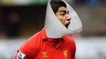 Luis Suarez Wearing Bite Preventing Neck Device