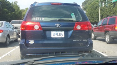 3 F'n Kids License Plate Tells it Like it Is