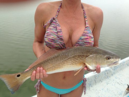 Girls in Bikinis Holding Fish #21