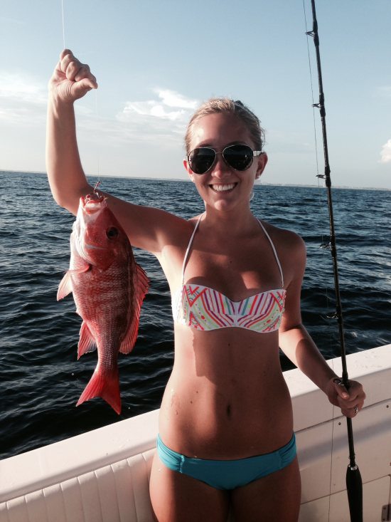 Girls in Bikinis Holding Fish #8