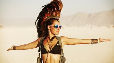 No Reason Not to Wear a Huge Feather Mohawk at Burning Man
