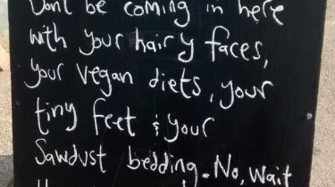 Cafe Sign Boldly Declares No Hipsters