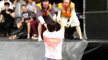 Contestant Puking at 2014 UCD Iron Stomach Competition