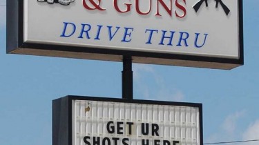 Double Shot Drive Thru Sells Liquor and Guns