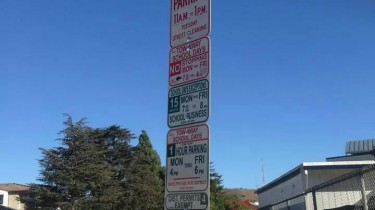 The Most Parking Signs Ever On One Pole