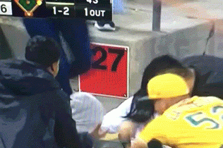 Woman Chases After a Foul Ball While Holding Her Baby