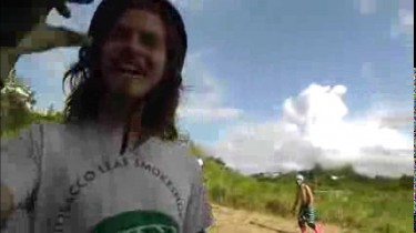 longboarder wipes out and loves helmets
