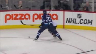 Jets Dustin Byfuglien Demolishes Avalanches Barrie and Mitchell With Back-to-Back Big Hits