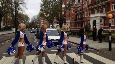 Dallas Cowboys Cheerleaders Recreate Abbey Road Album Cover