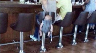 Successful Parenting is Hanging Your Kid on the Back of a Bar Stool